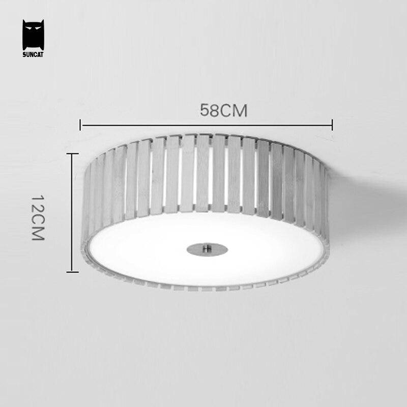 Round wooden LED ceiling lamp with rounded edges Tatami