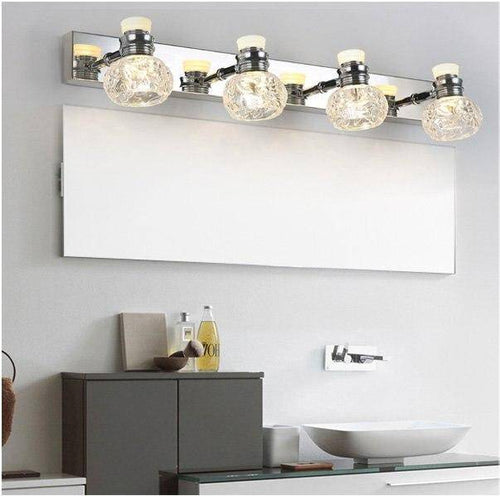 wall lamp Chrome LED wall light with several crystal lamps
