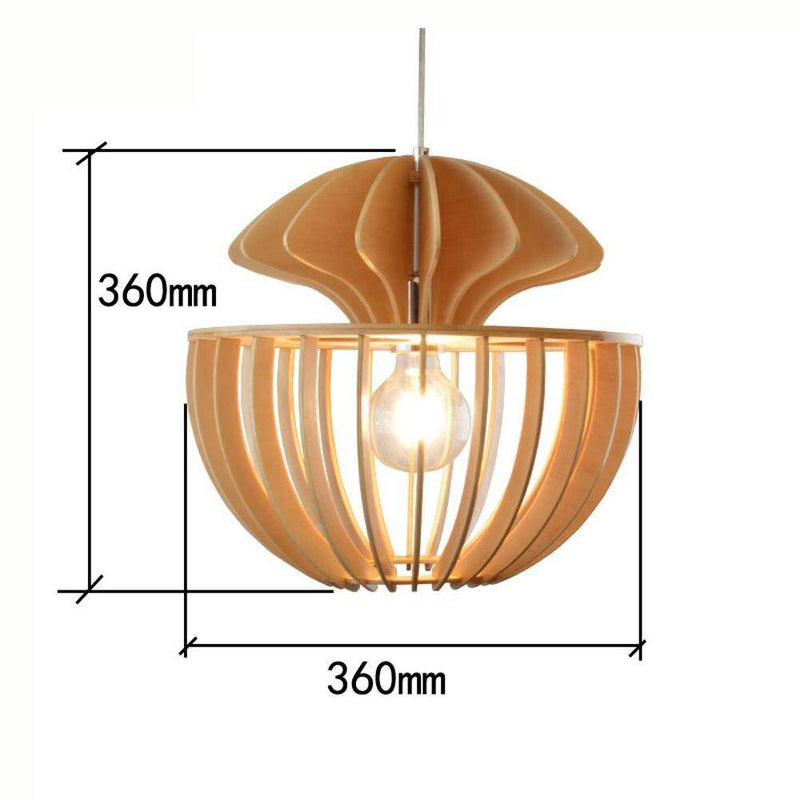 Suspension moderne LED ronde en bois style Ouovo