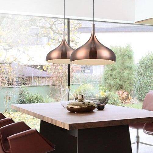pendant light LED design with lampshade copper rounded Loft