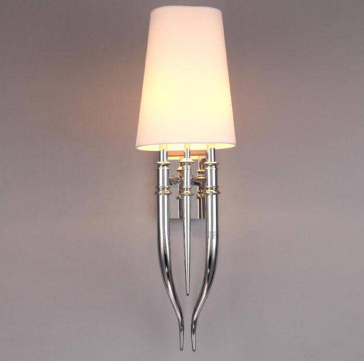 wall lamp chrome LED wall light with lampshade Hotel