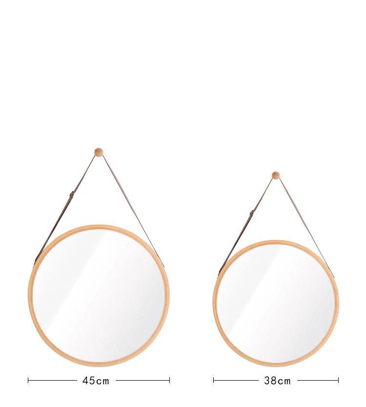 Round hanging wall mirror with frame Hotel