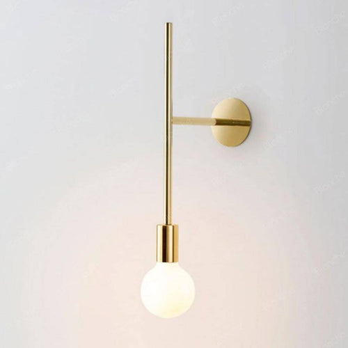 Lámpara de pared design con rama y bola en vidrio blanco