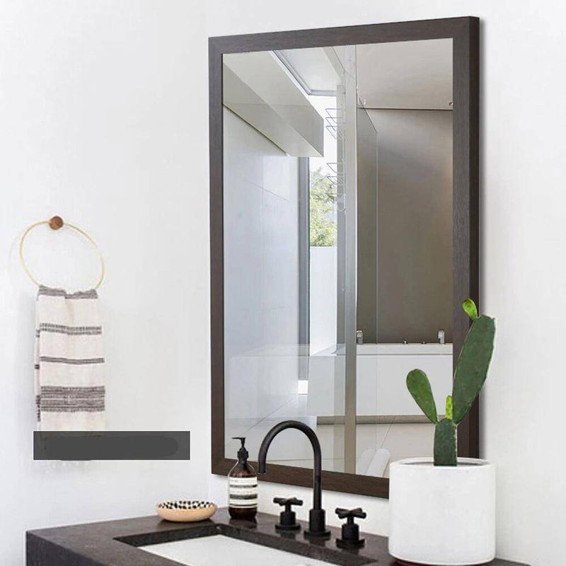 Espejo de pared rectangular con marco para cosméticos