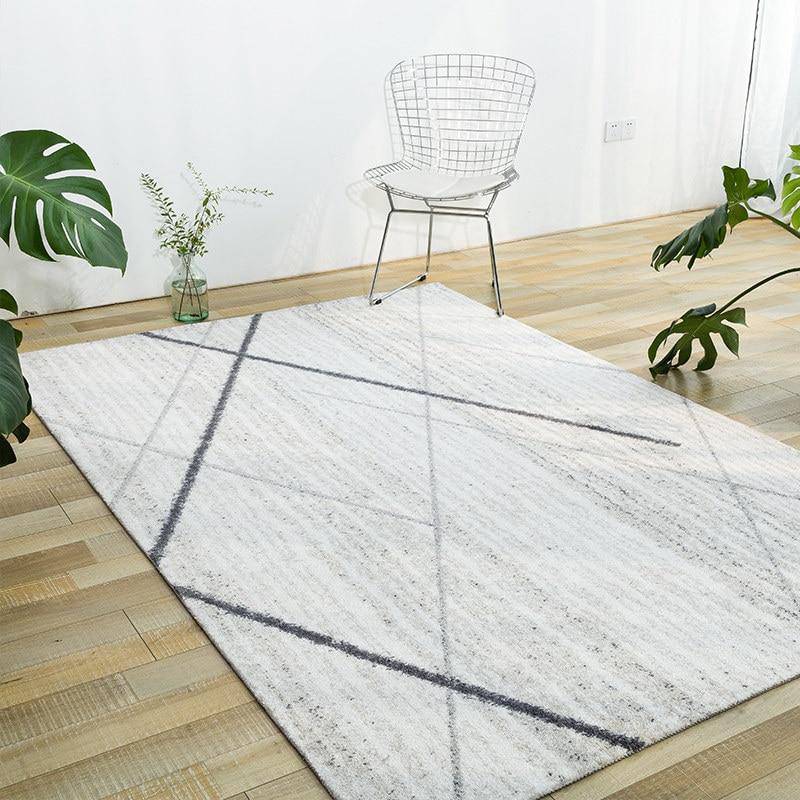 Modern beige rectangle rug Nordic style