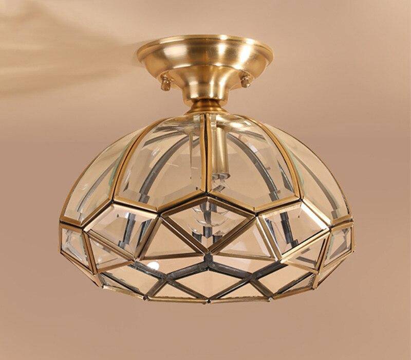 Rustic golden LED ceiling light in glass Sgrow