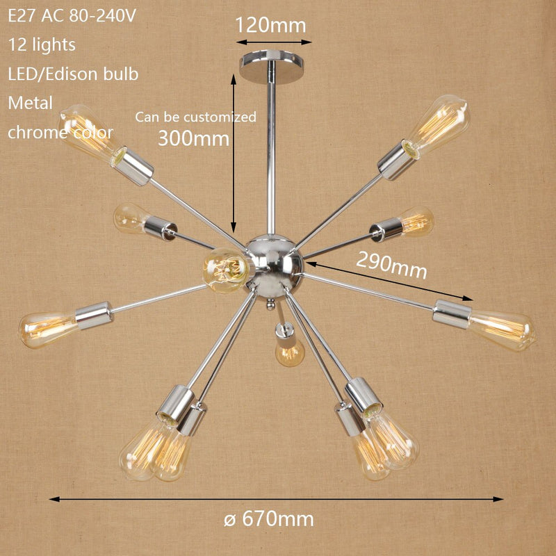 Makari modern LED spider style adjustable chandelier