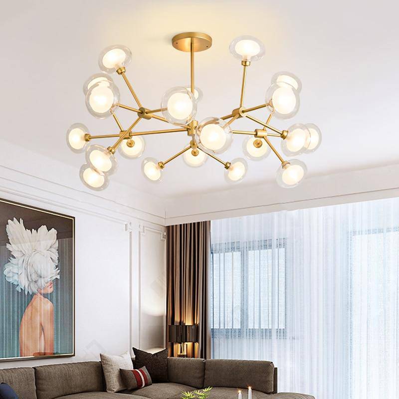 LED chandelier design branches and glass lamps Lighting