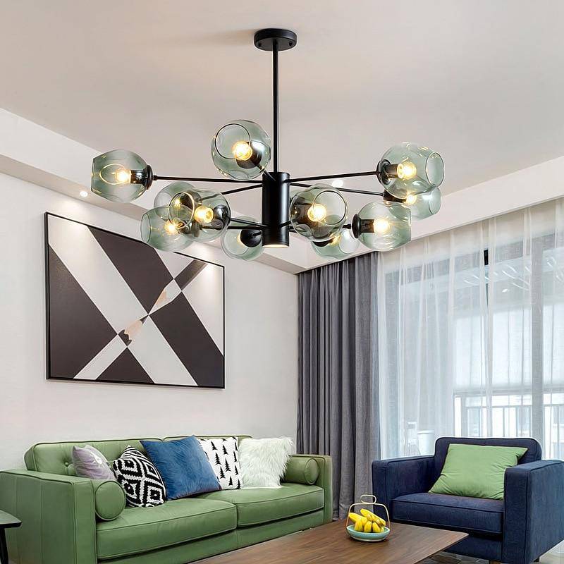 Design chandelier with Ball glass branches and balls