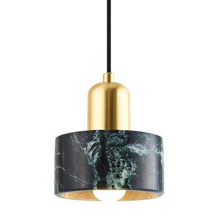 Lámpara de suspensión design LED dorado en mármol negro Lujo