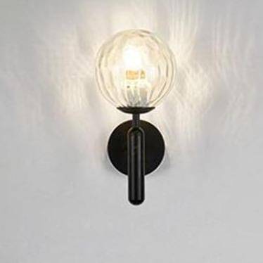 Lámpara de pared LED moderna con bola de cristal y soporte cilíndrico Sconce