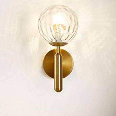 Lámpara de pared LED moderna con bola de cristal y soporte cilíndrico Sconce