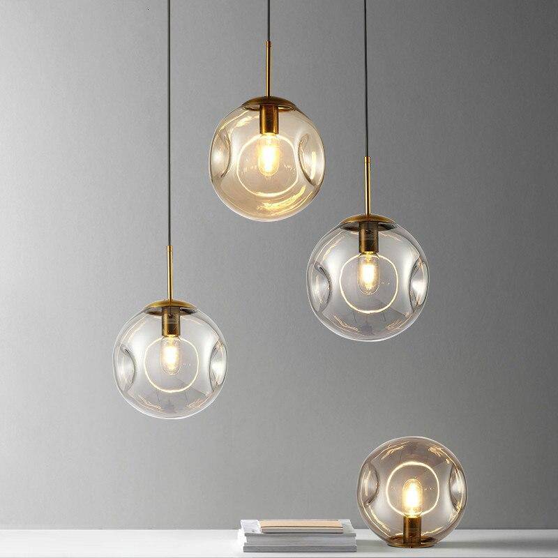 pendant light Smoked glass ball design