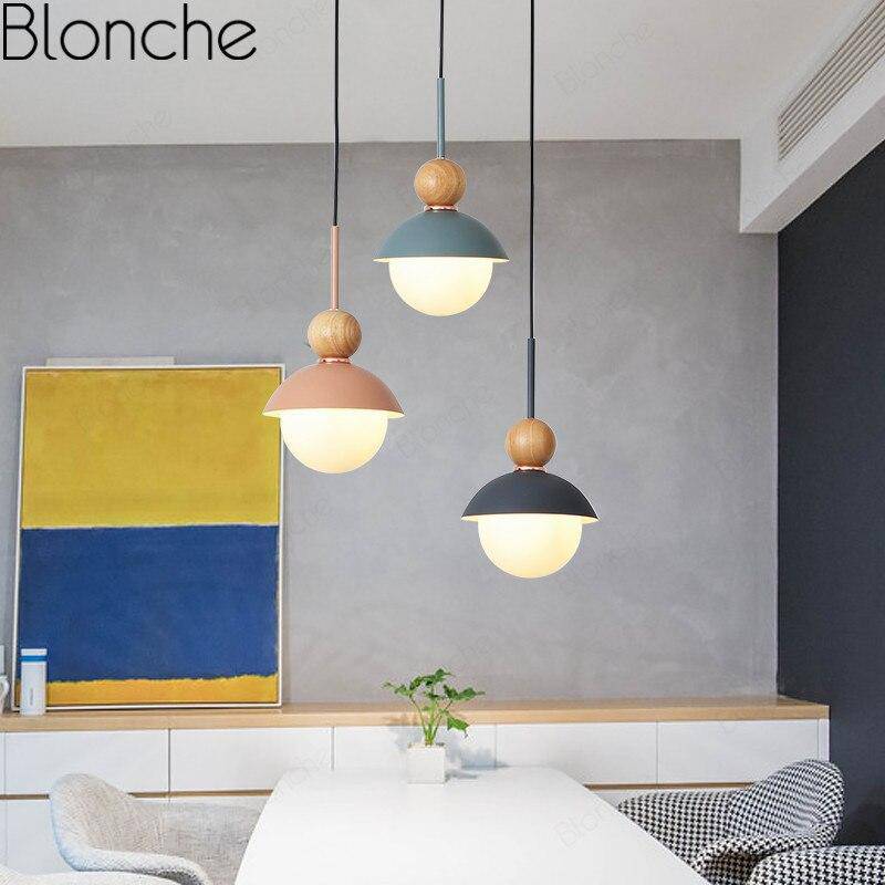 Suspension design LED en métal coloré Creative