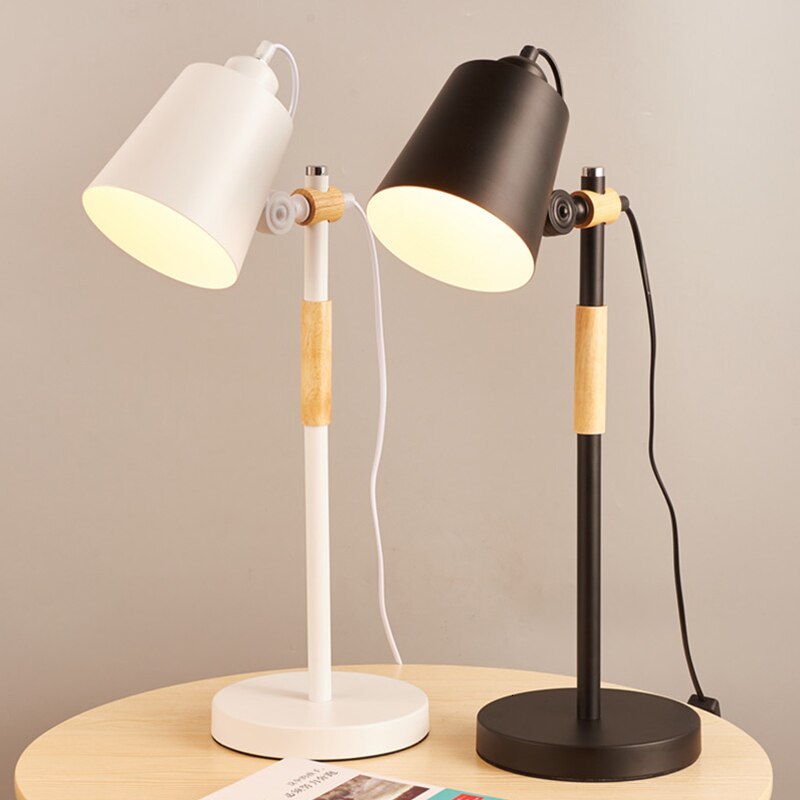 Wood and metal LED bedside lamp Jolanne