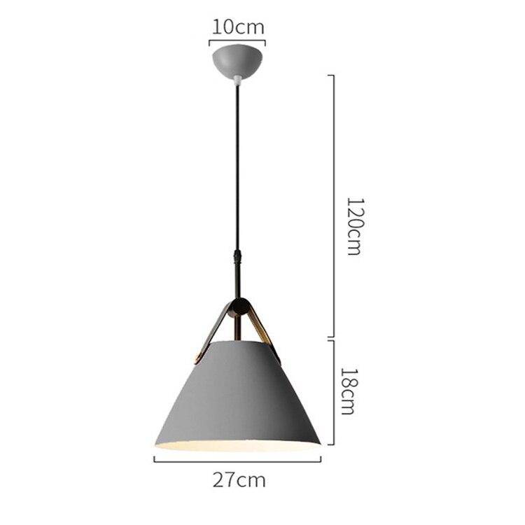 Lámpara de suspensión design cónico de color con asa de tela