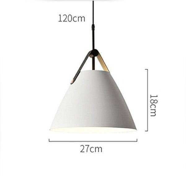 pendant light colorful conical design with fabric handle