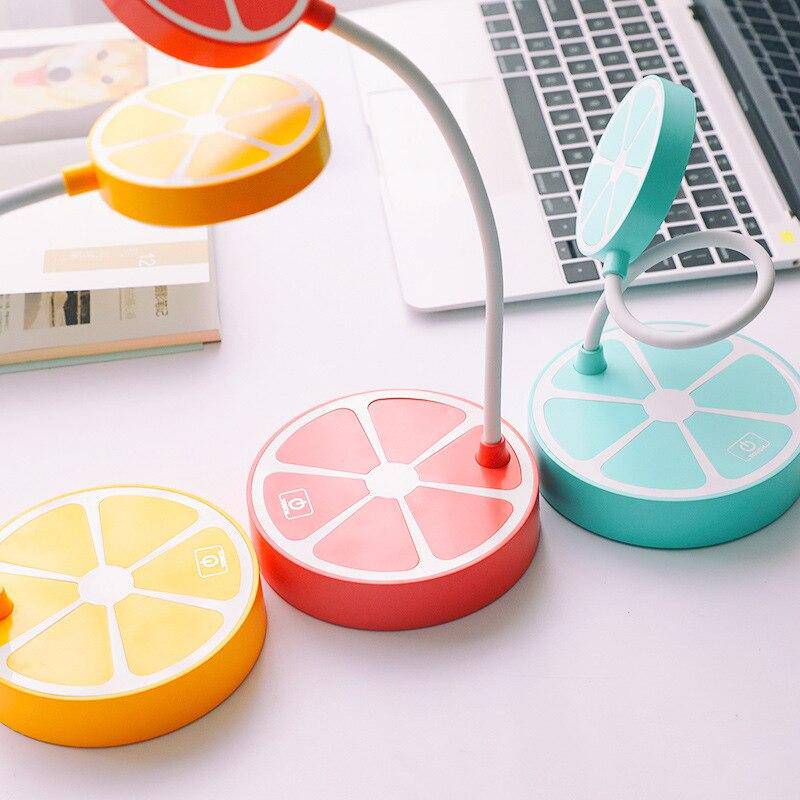 LED USB desk lamp in the shape of a colourful lemon