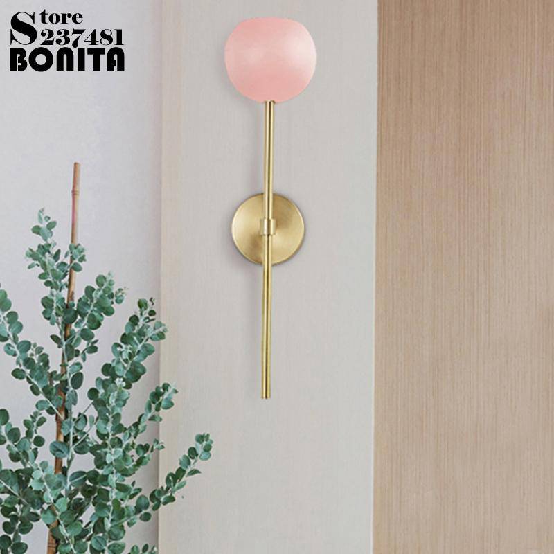 wall lamp LED wall lamp with golden stick and glass ball