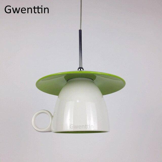 pendant light LED ceramic mug colored Cup