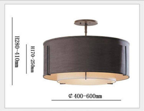 Ceiling light circle in two-tone fabric