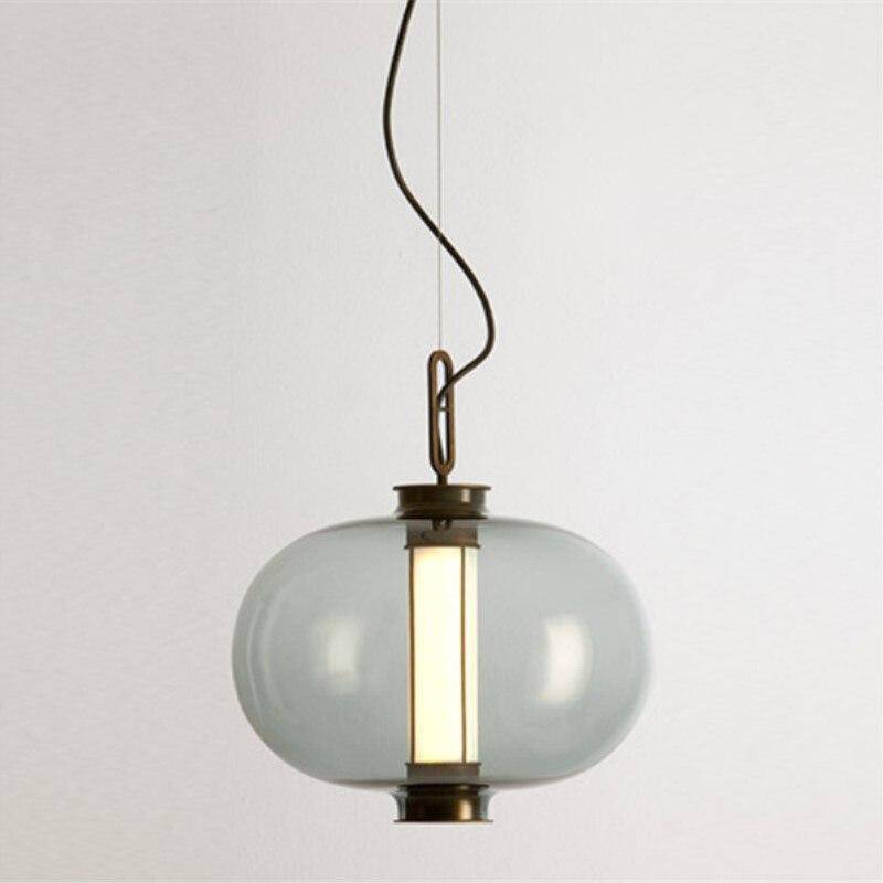 Lámpara de suspensión design Bola de cristal ahumado Loft
