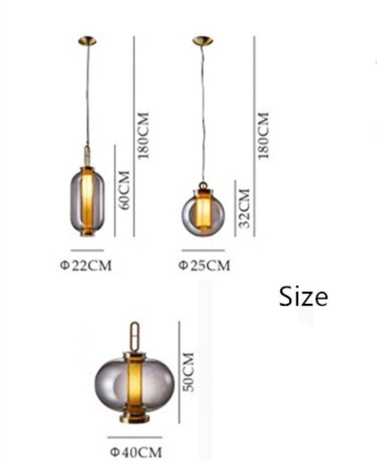 pendant light design smoked glass ball Loft