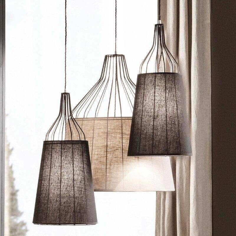 pendant light LED with lampshade in Zen fabric