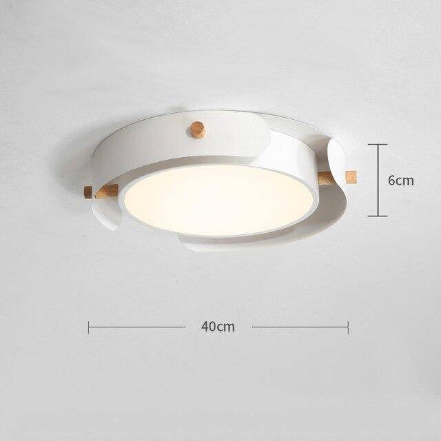 Round LED ceiling light in metal and wooden bars Study