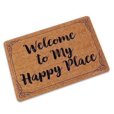 Felpudo rectangular "Welcome to my Happy Place