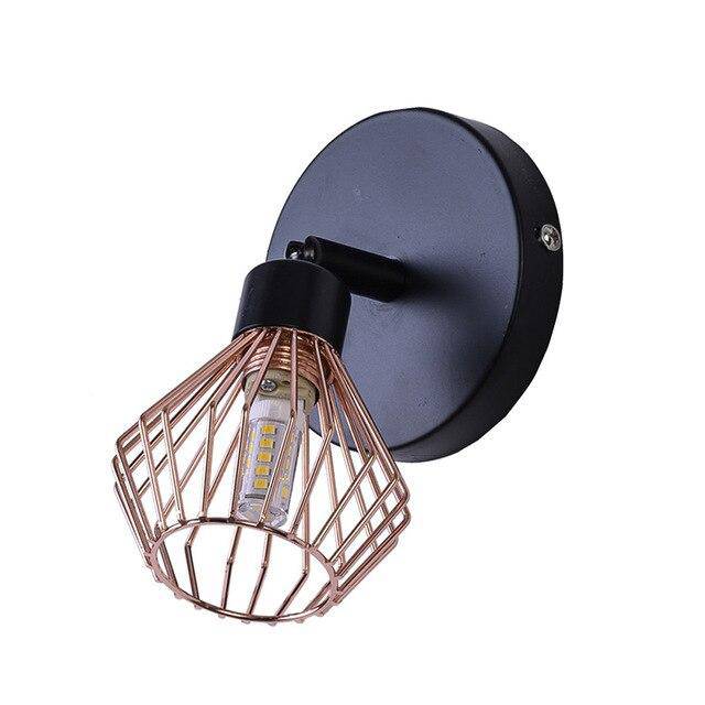 wall lamp modern LED in black metal and lampshade copper Buny