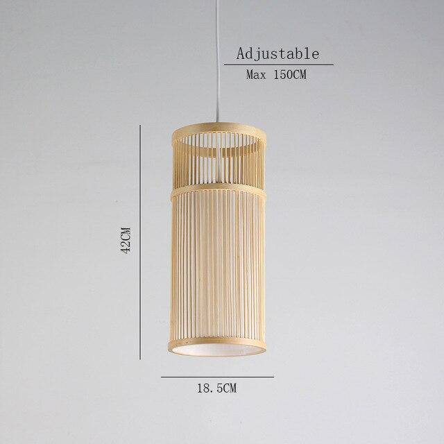 pendant light Handicraft cylindrical bamboo LED cage