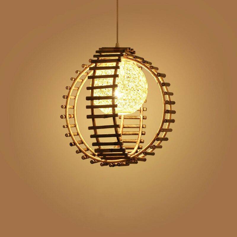 pendant light Nordic bamboo track ball