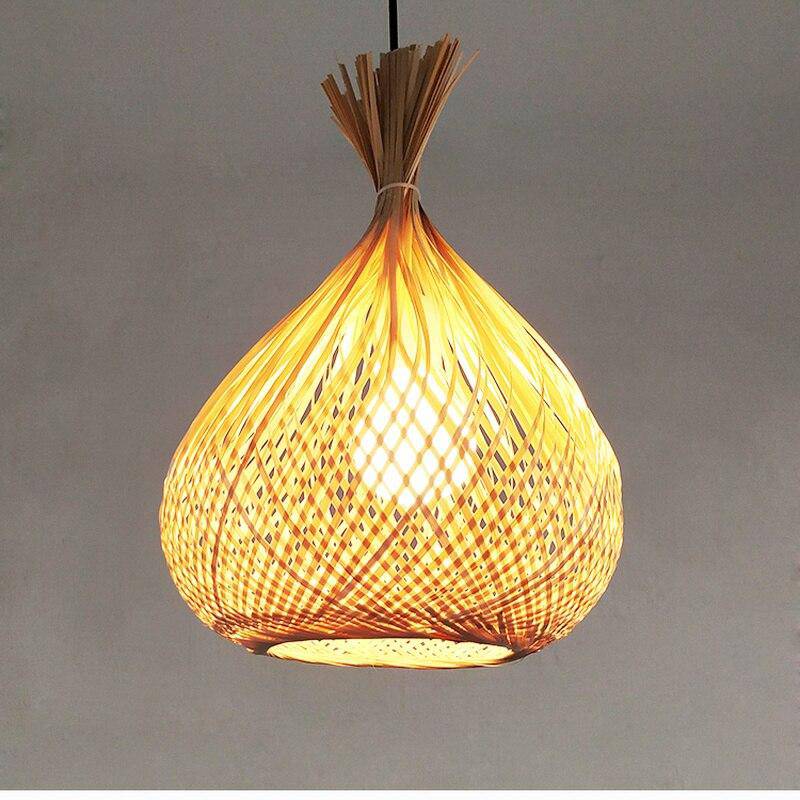 Lámpara de suspensión Frasco creativo de cuerda de bambú