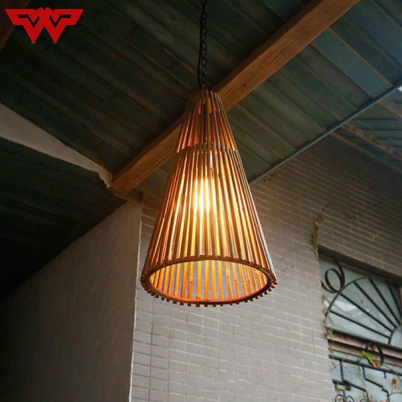 pendant light conical bamboo Asia