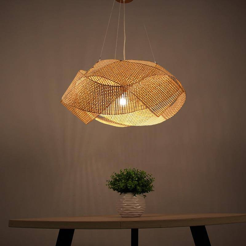 pendant light intertwined bamboo design Personality