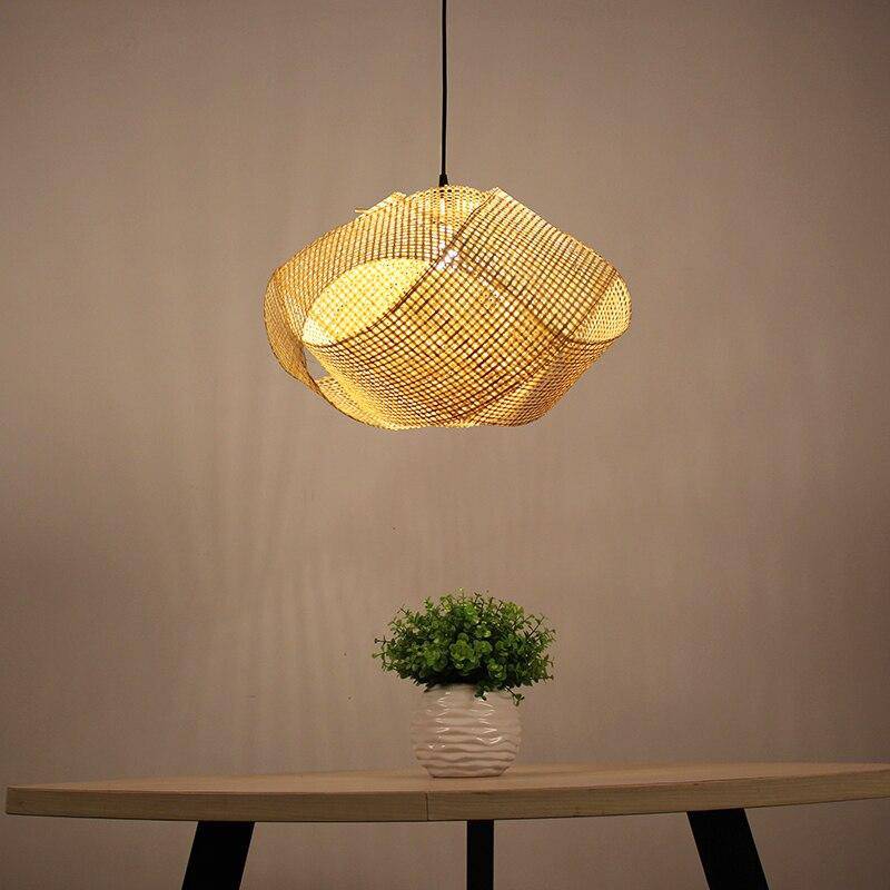 Lámpara de suspensión design bambú entretejido Personalidad