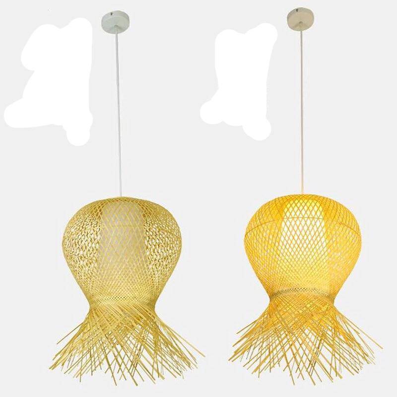 Lámpara de suspensión design en Bambú tejido
