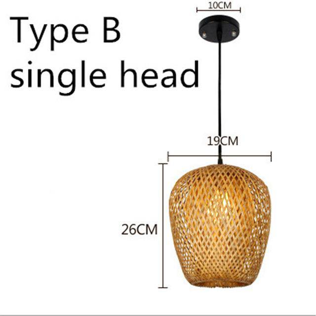 pendant light Rounded design in Rattan bamboo