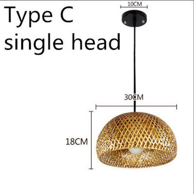 pendant light Rounded design in Rattan bamboo