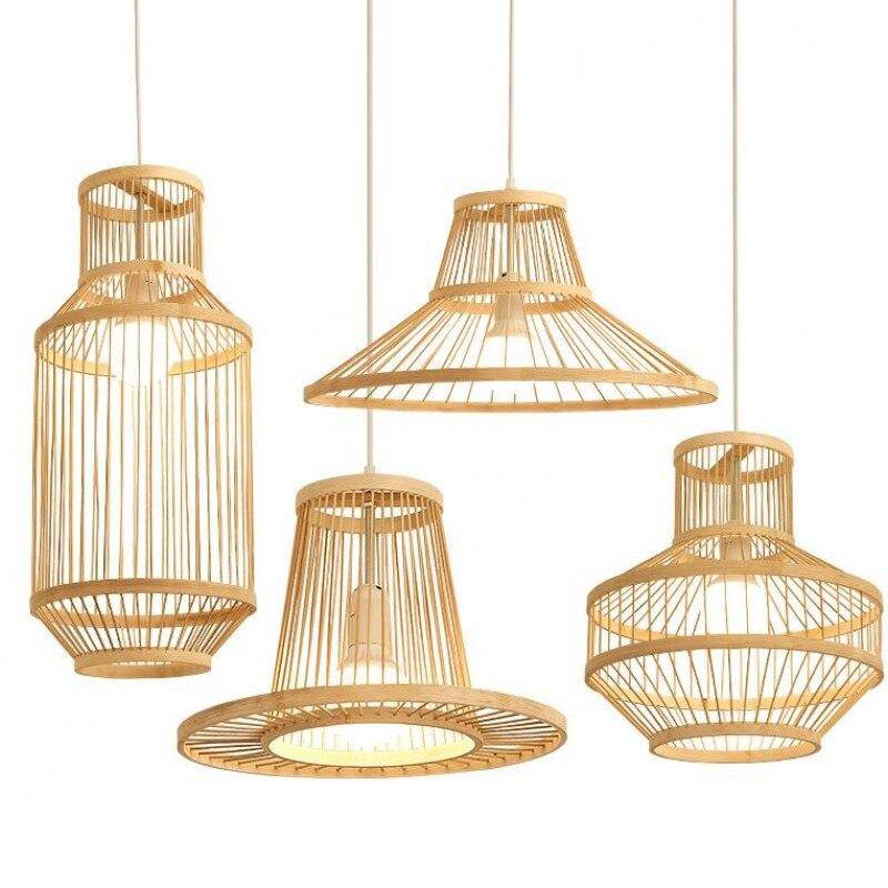 pendant light Geometric D bamboo cage