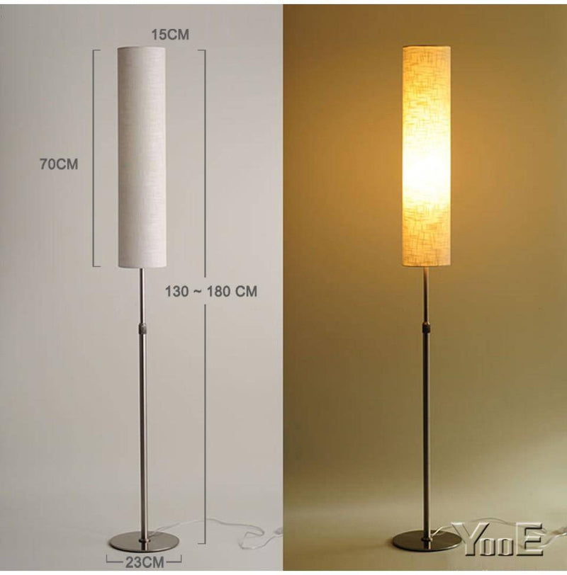 Floor lamp with lampshade in coloured fabric tube