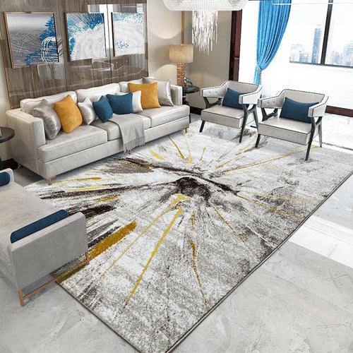 Modern grey rectangle carpet Shen style