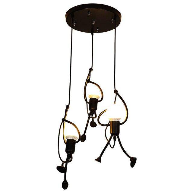 Suspension moderne LED en métal style petite personne