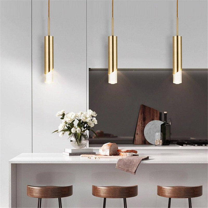 pendant light LED design with metal cylinder Luxury style