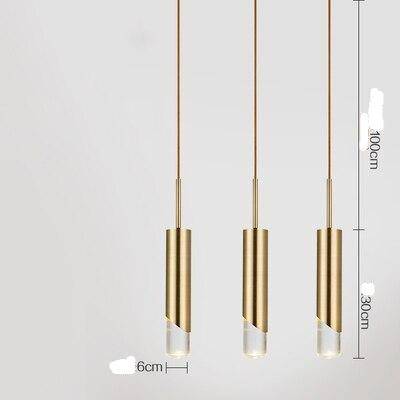 pendant light LED design with metal cylinder Luxury style