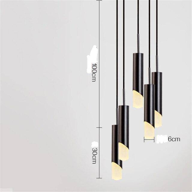 Lámpara de suspensión design LED con cilindro metálico Estilo de lujo