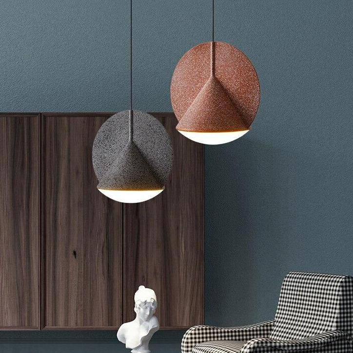 Suspension design à LED avec abat-jour disque coloré Creative