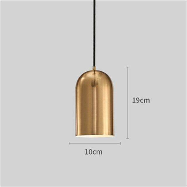 pendant light LED design with gold rounded cylinder Loft