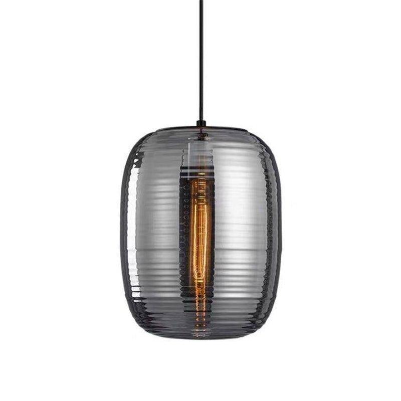 pendant light LED design with lampshade rounded glass stripes Loft